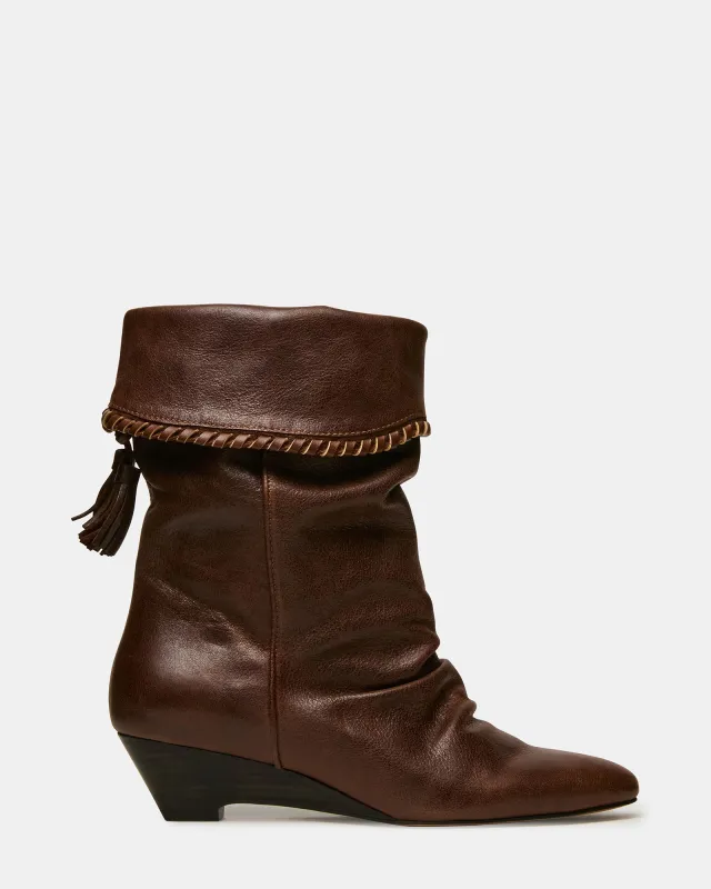 ENAYA BROWN LEATHER made by Steve Madden