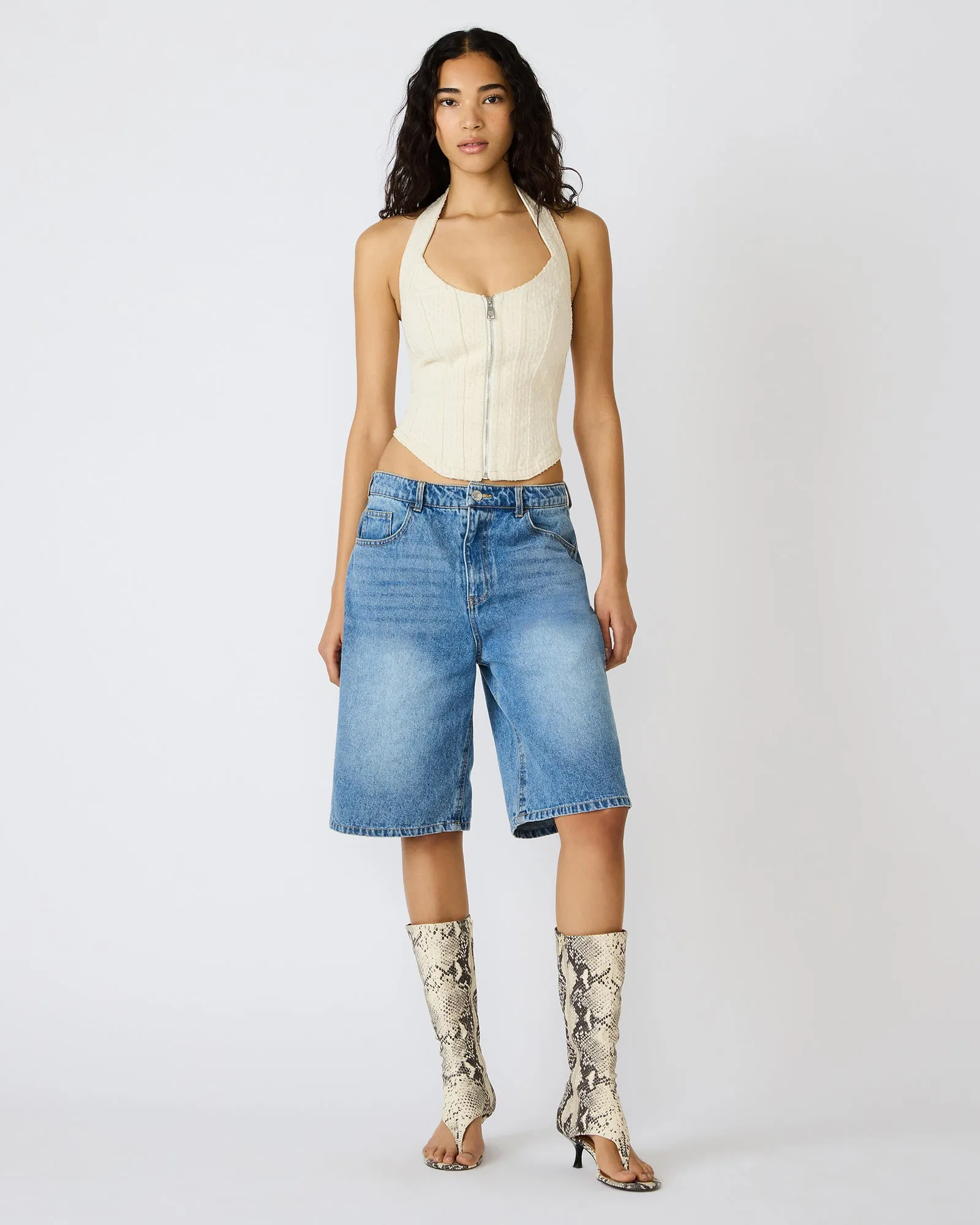 NATASHA CORSET TOP NATURAL sold by Steve Madden