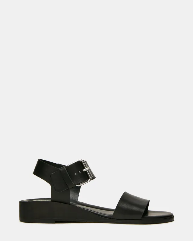 VAEDA BLACK LEATHER made by Steve Madden