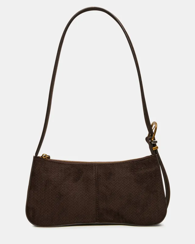 TANZIE WOVEN BAG CHOCOLATE made by Steve Madden