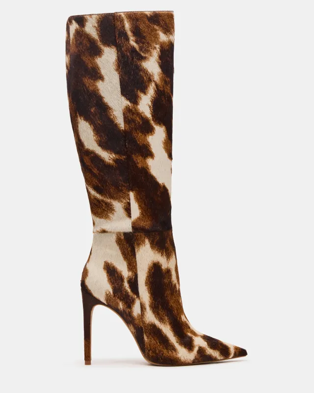 NITRO BROWN COW PRINT WIDE CALF - SM REBOOTED made by Steve Madden