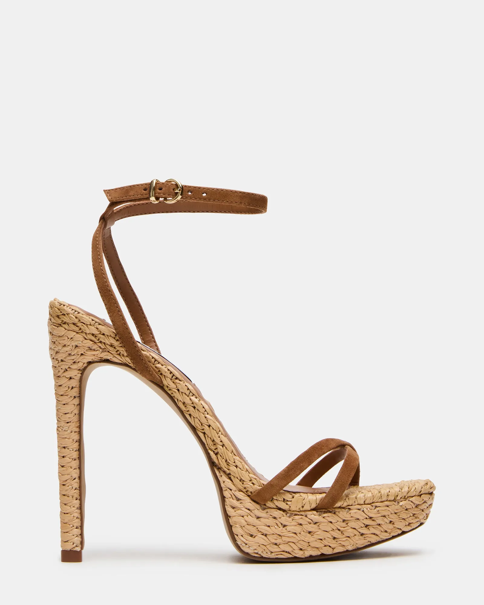 JUNI CHESTNUT SUEDE RAFFIA sold by Steve Madden