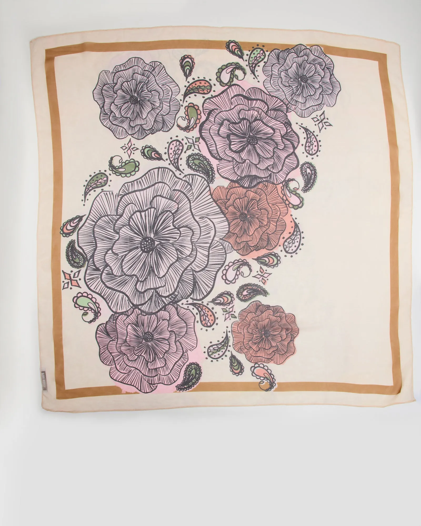 BOHO FLORAL SQUARE SCARF IVORY sold by Steve Madden product image thumbnail 3