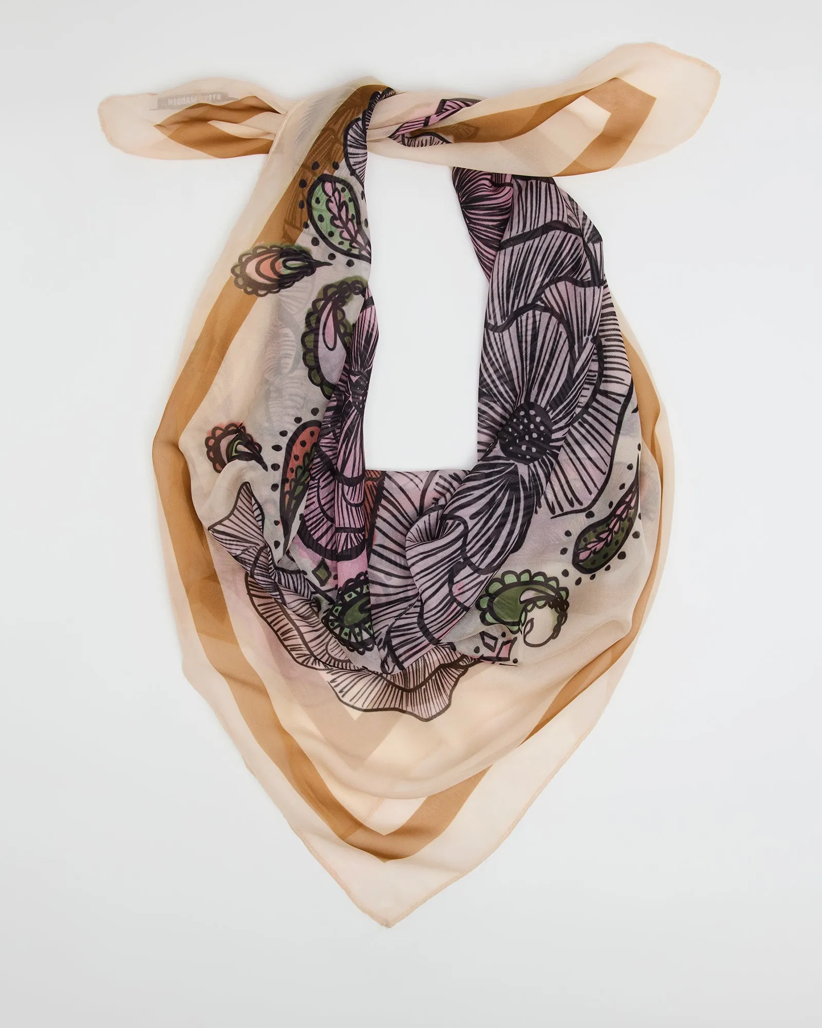 BOHO FLORAL SQUARE SCARF IVORY sold by Steve Madden