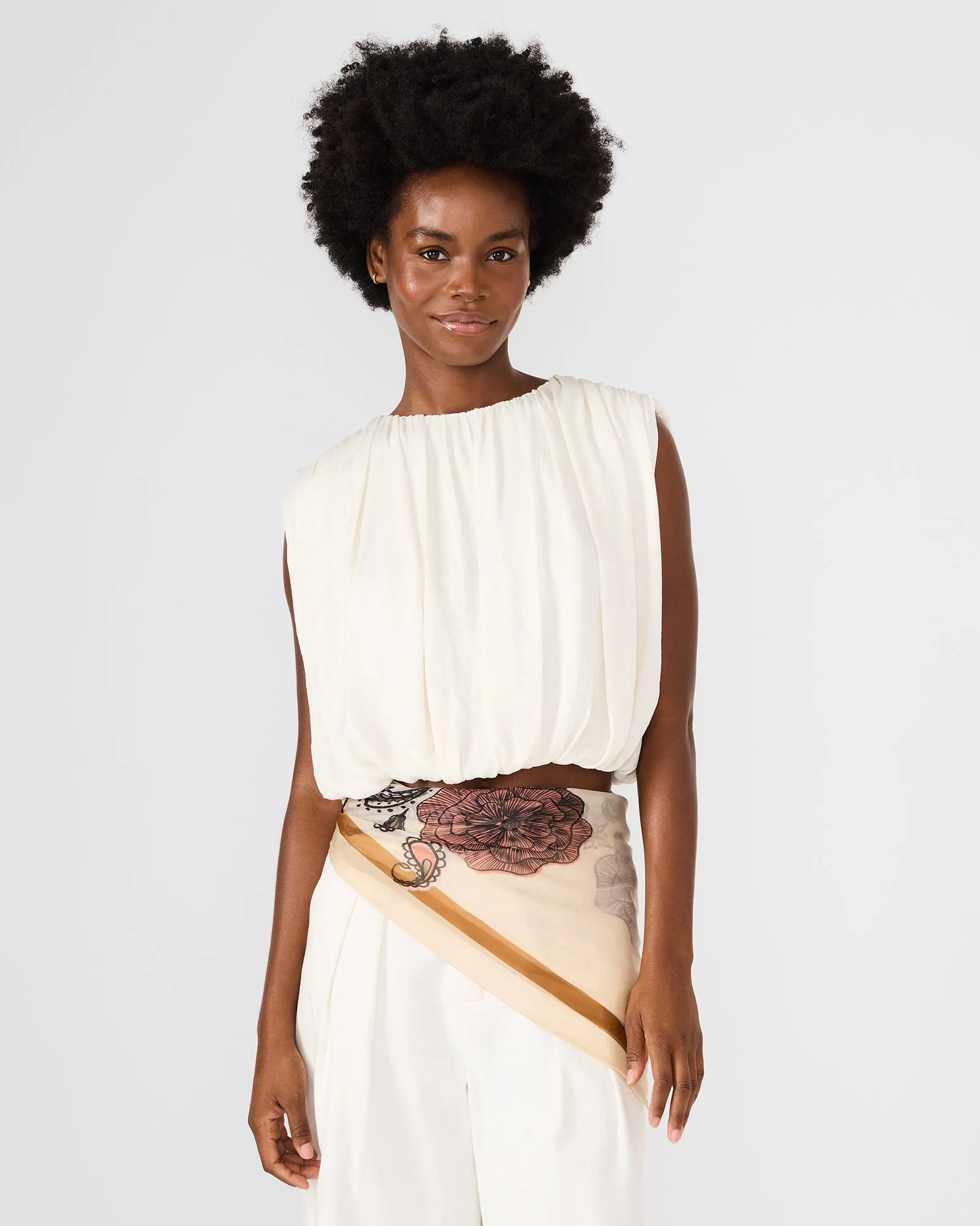 BOHO FLORAL SQUARE SCARF IVORY sold by Steve Madden product image thumbnail 4