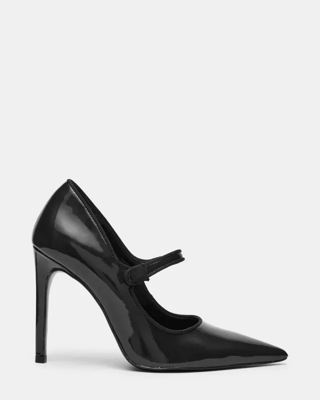 JAINE BLACK PATENT sold by Steve Madden