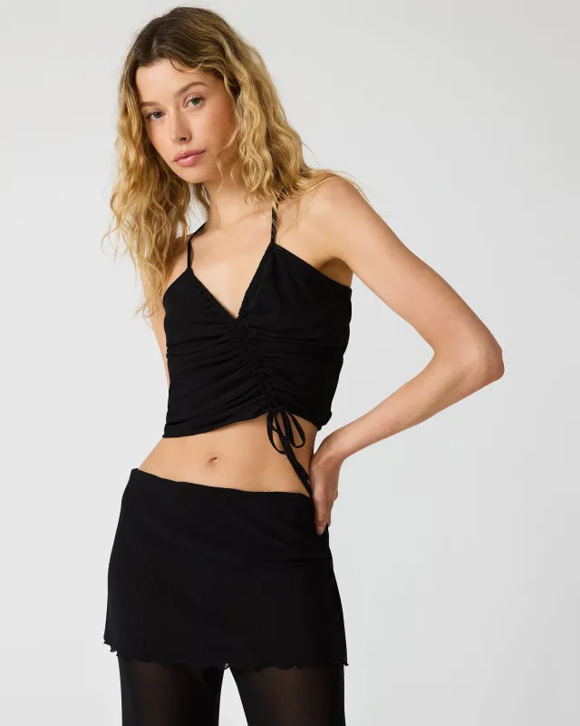 JUDEE KNIT TOP BLACK made by Steve Madden