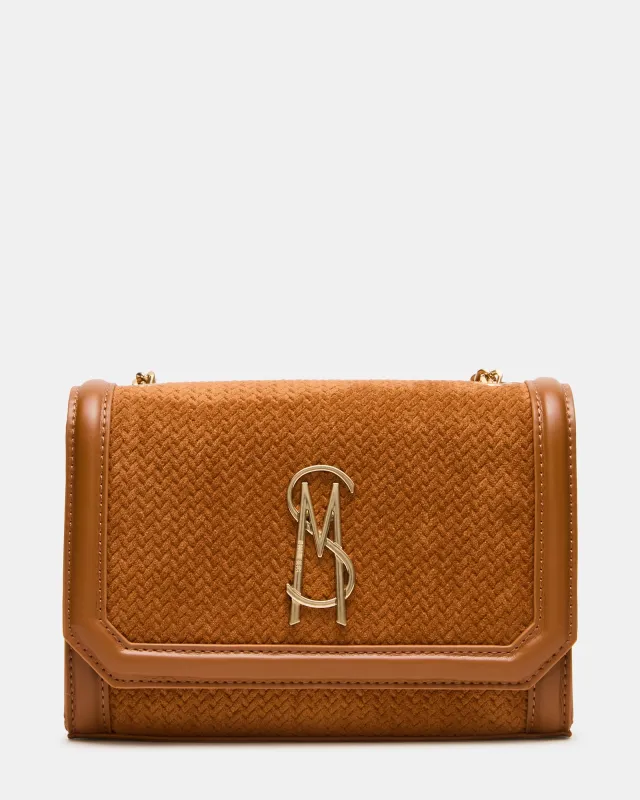 LARISA WOVEN BAG TOBACCO made by Steve Madden