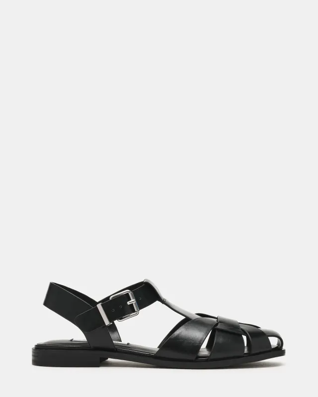 FISK BLACK LEATHER made by Steve Madden