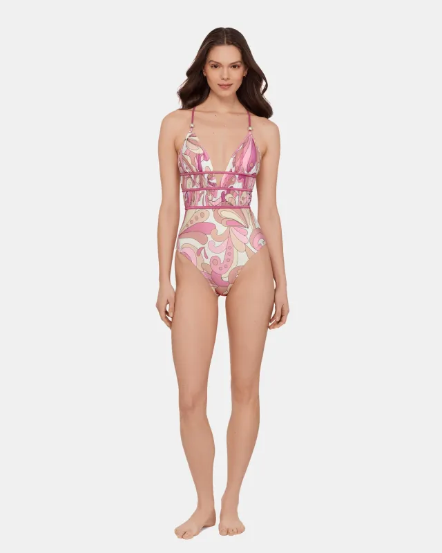 CUTOUT WRAP ONE PIECE LIGHT ORCHID made by Steve Madden