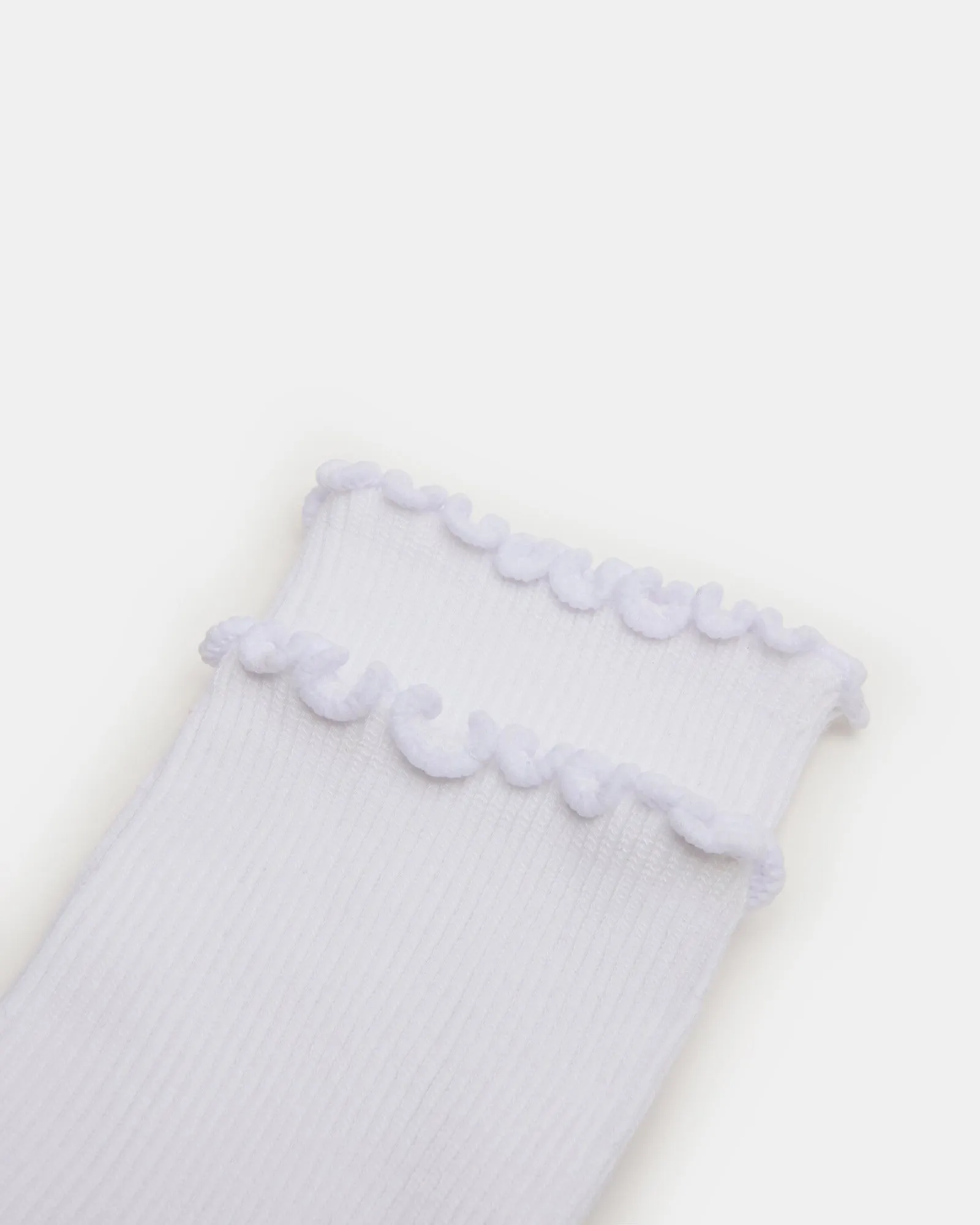2 PACK LETTUCE EDGE RIB ANKLET SOCKS WHITE sold by Steve Madden product image thumbnail 2