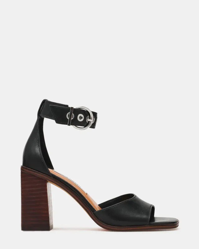 ALONSO BLACK LEATHER made by Steve Madden