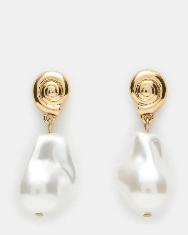 SHELL DROP EARRINGS PEARL made by Steve Madden
