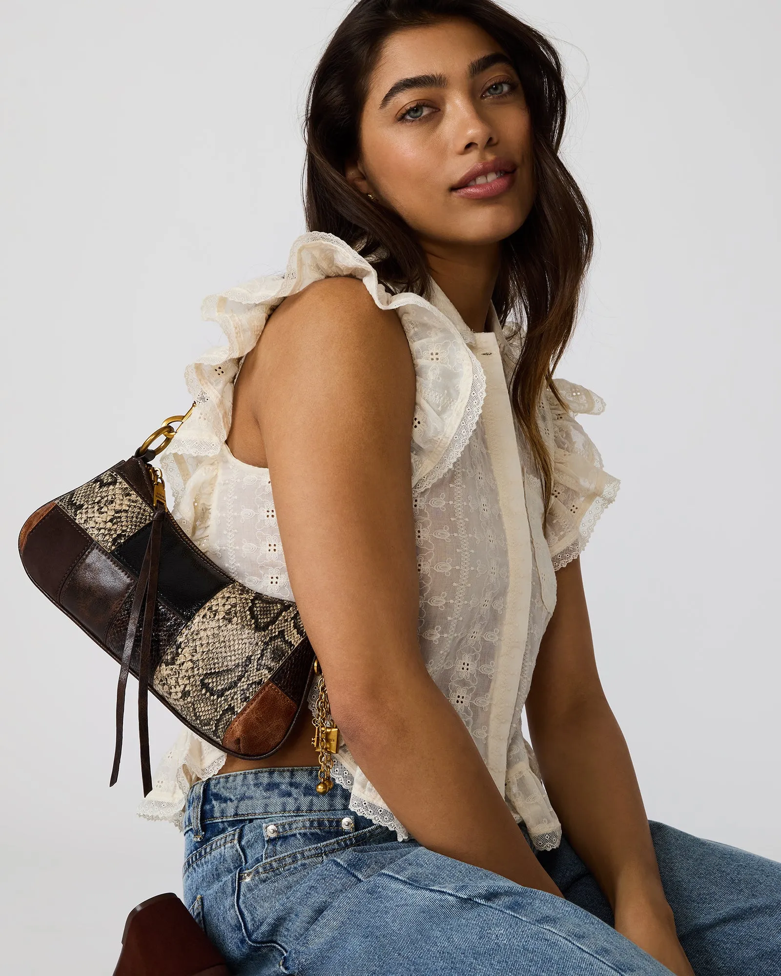 IRINA PATCHWORK BAG BROWN MULTI sold by Steve Madden product image thumbnail 2