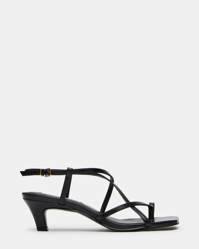 TRIANA BLACK LEATHER made by Steve Madden