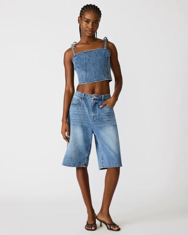 MEAGHAN TOP BLUE HEATHER made by Steve Madden