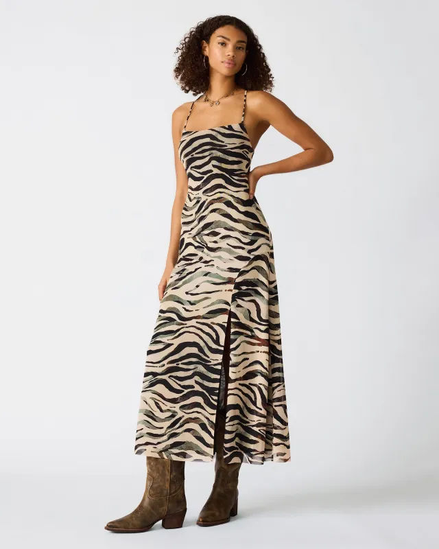 ADELLA DRESS CARAMEL ZEBRA made by Steve Madden