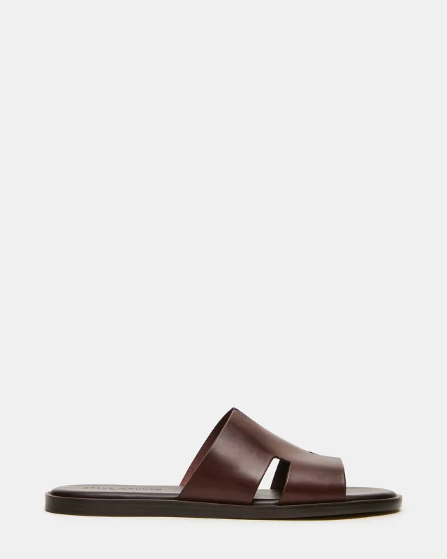 YUSSUF BROWN LEATHER made by Steve Madden