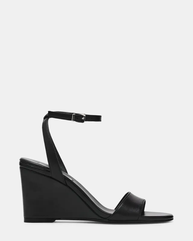 MYKA BLACK LEATHER made by Steve Madden