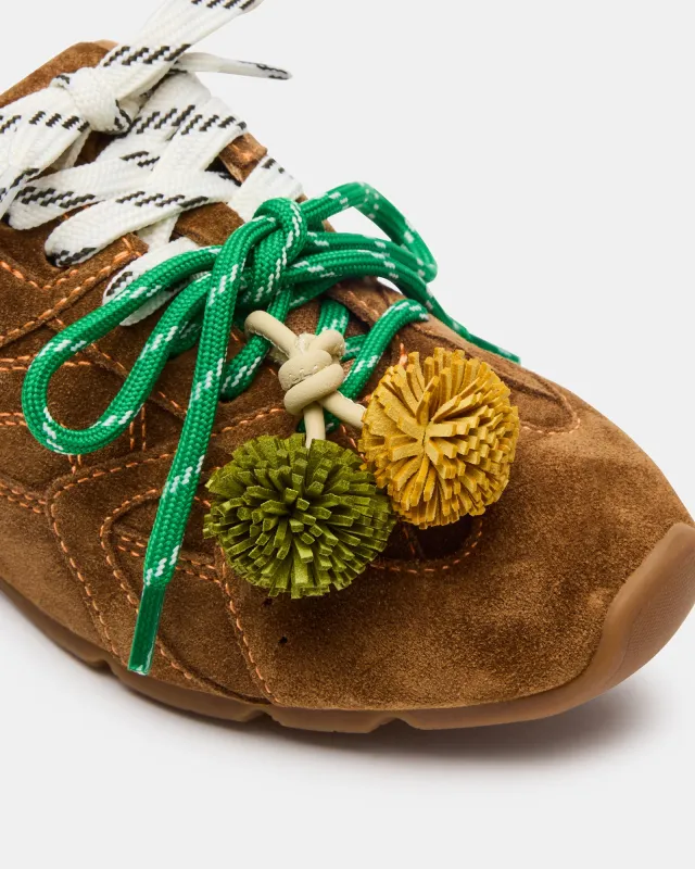 AZIEL MULE SNEAKER & POM SHOE CHARM GREEN/MULTI BUNDLE made by Steve Madden