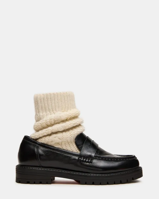 MATEO BLACK LEATHER made by Steve Madden