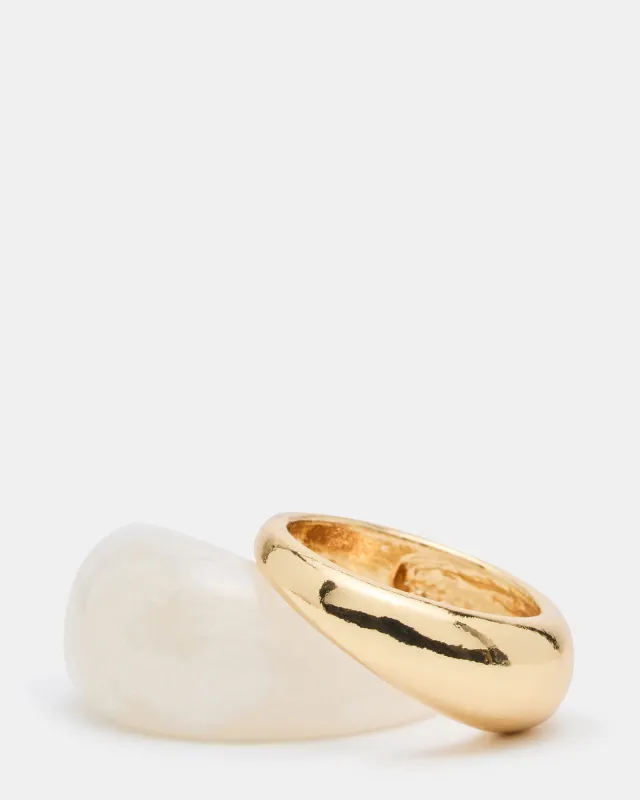RESIN RING SET NATURAL made by Steve Madden