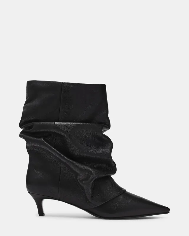 LENNOX BLACK LEATHER made by Steve Madden