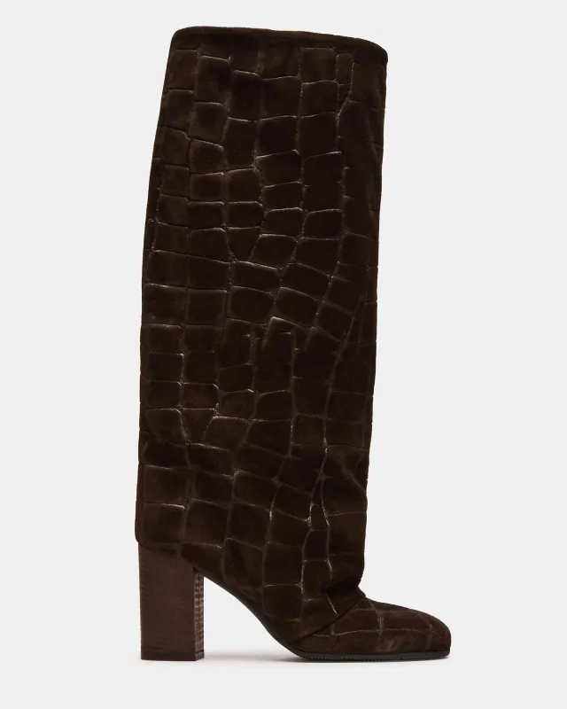 DELIA DARK BROWN SUEDE made by Steve Madden