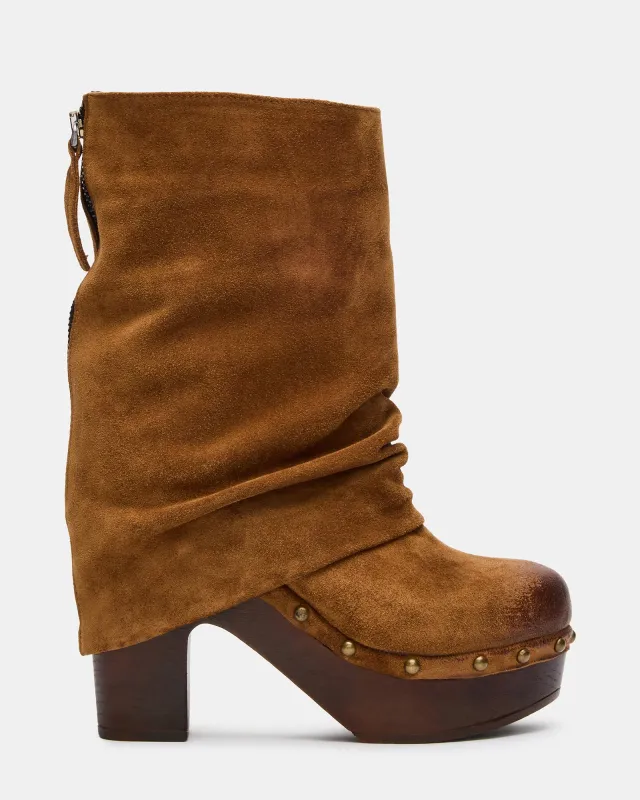 WOODLEY CHESTNUT SUEDE made by Steve Madden