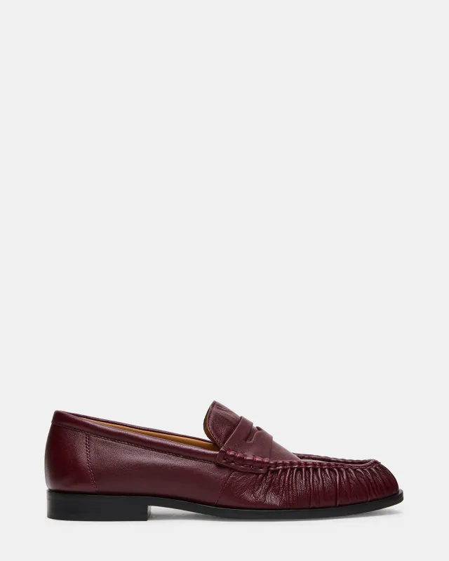 QUINCEY DARK CHERRY LEATHER made by Steve Madden