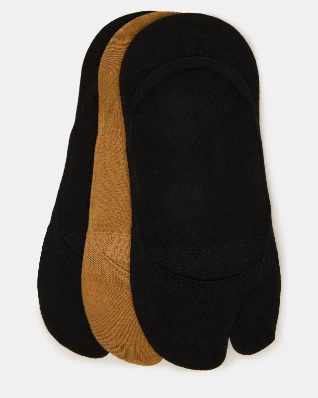 SPLIT TOE LINER SOCKS BLACK/NUDE made by Steve Madden