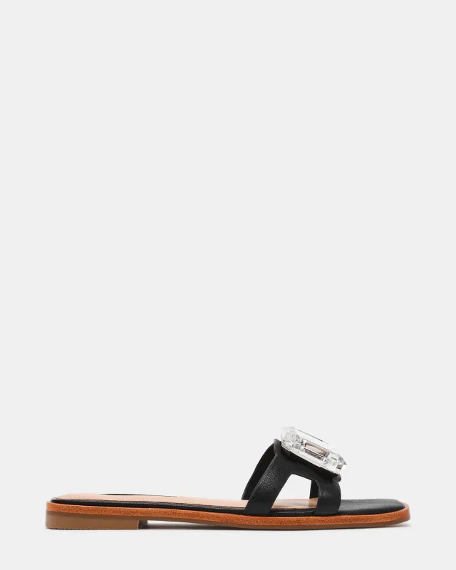 HALETTE BLACK LEATHER made by Steve Madden