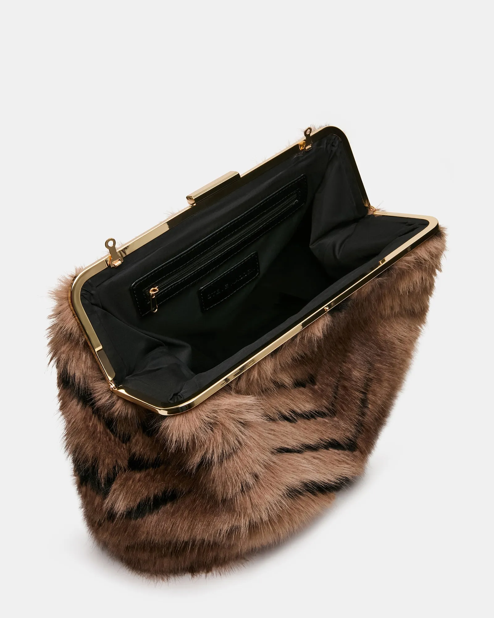 SEFINA FAUX FUR BAG BLACK/TAN sold by Steve Madden product image thumbnail 4