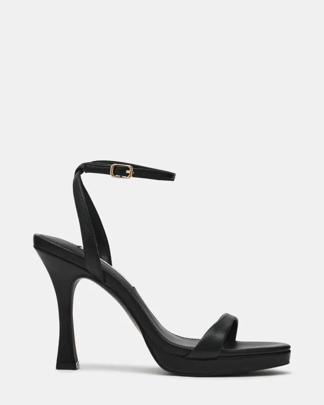 SACRAMENTO BLACK LEATHER made by Steve Madden
