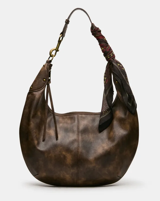 OLGA BAG BROWN DISTRESSED made by Steve Madden
