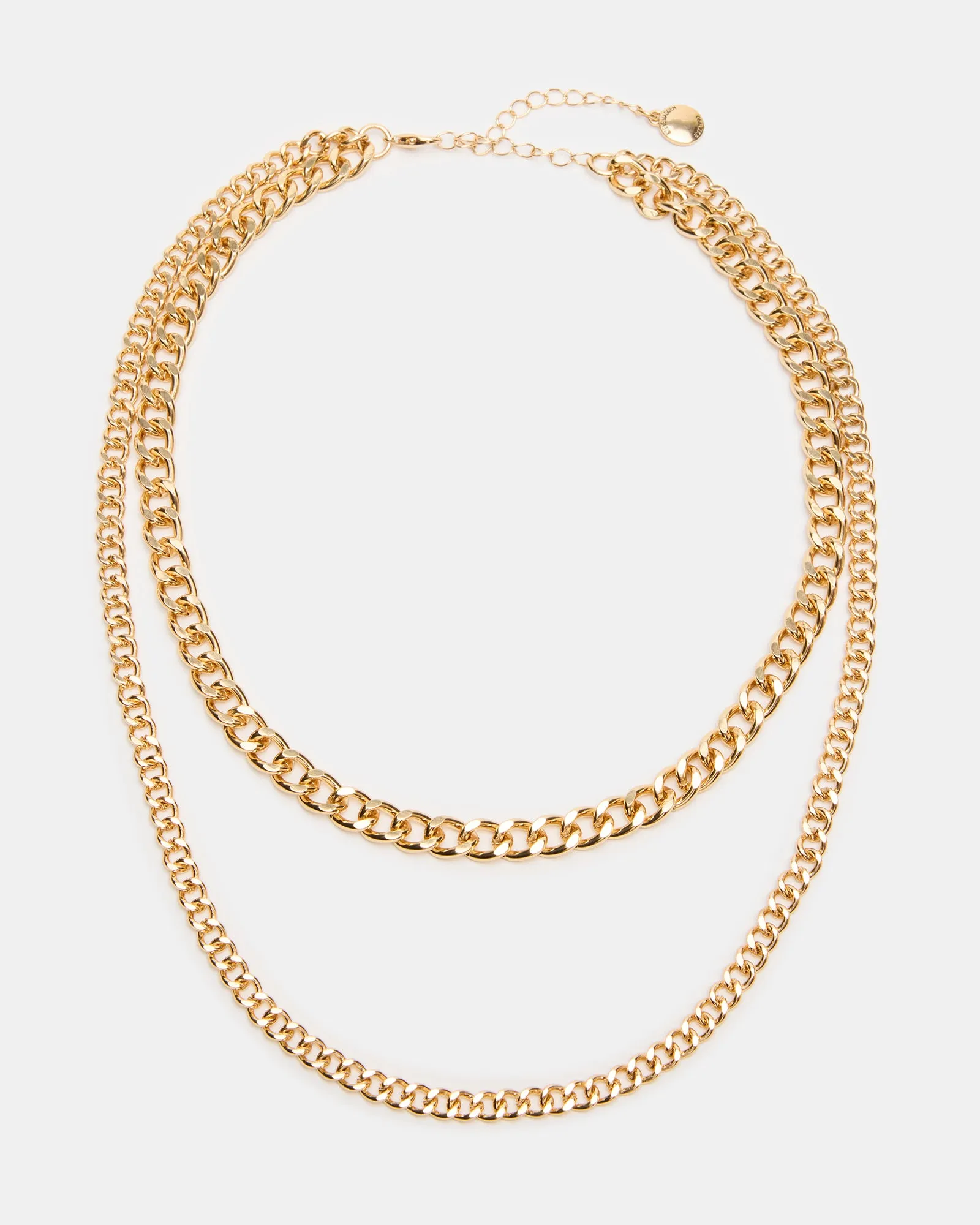 MULTI-ROW LINK CHAIN NECKLACE GOLD sold by Steve Madden