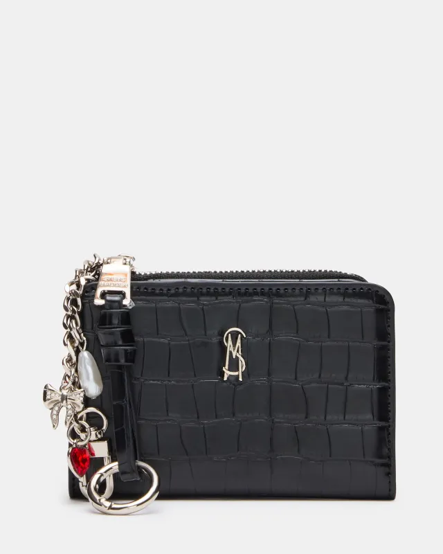 SORELLA WALLET BLACK CROCODILE made by Steve Madden