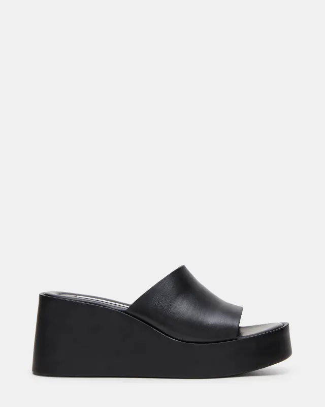 LEORA BLACK LEATHER made by Steve Madden