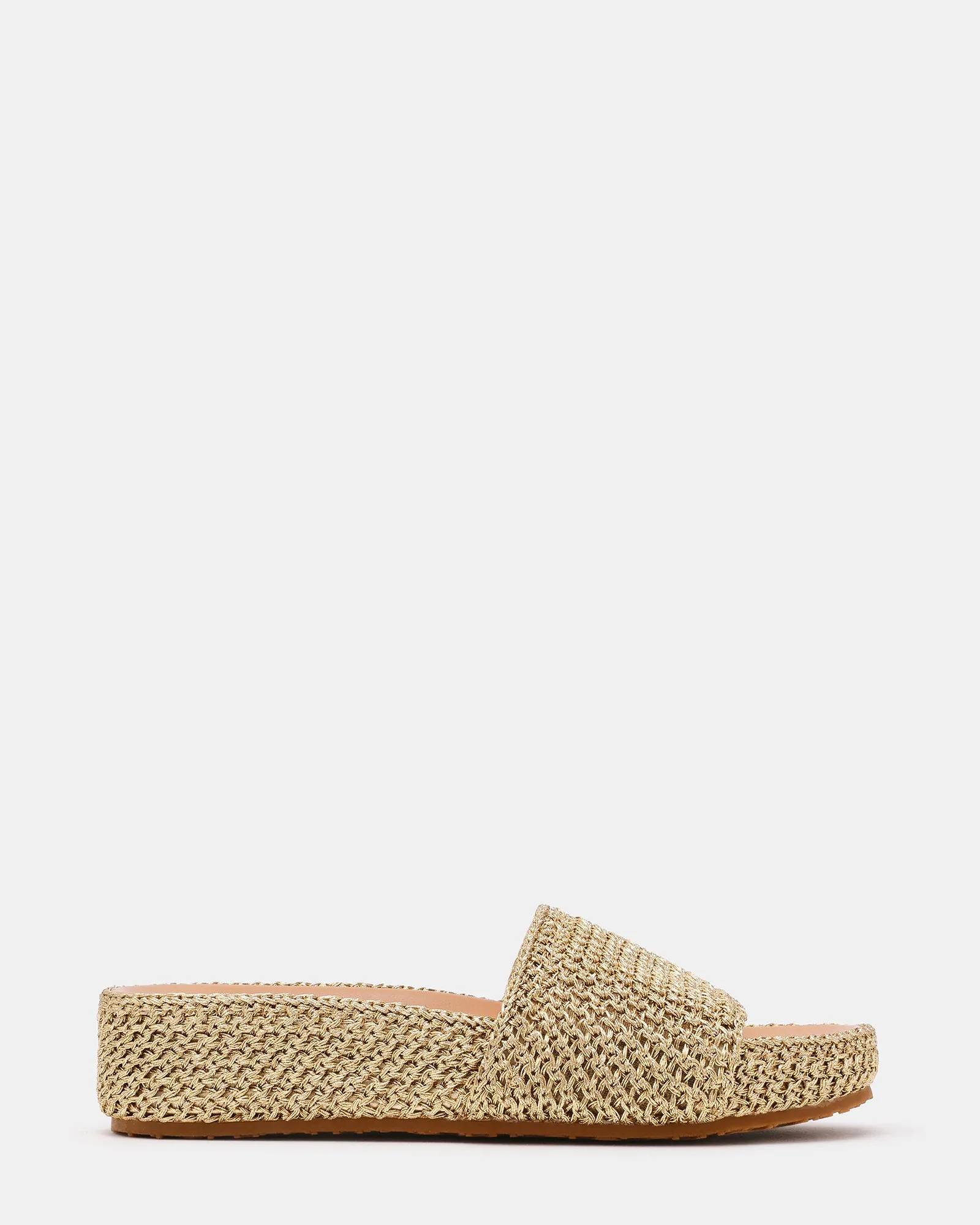 JEMMY GOLD RAFFIA sold by Steve Madden