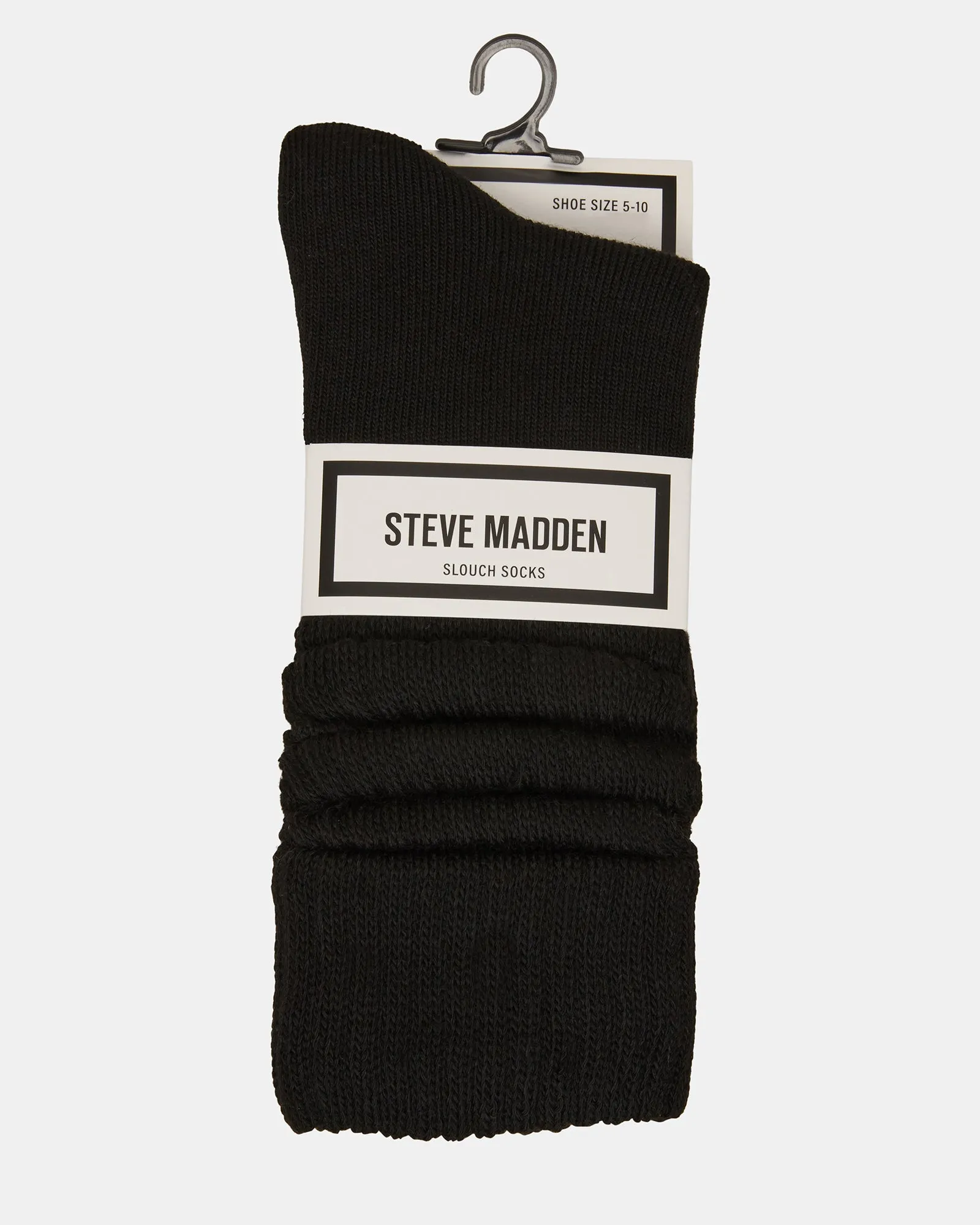 2 PACK RIBBED SLOUCH SOCKS BLACK/WHITE sold by Steve Madden product image thumbnail 5