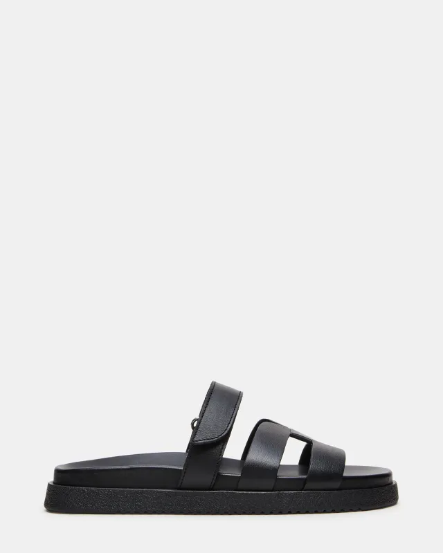 MELI BLACK LEATHER made by Steve Madden