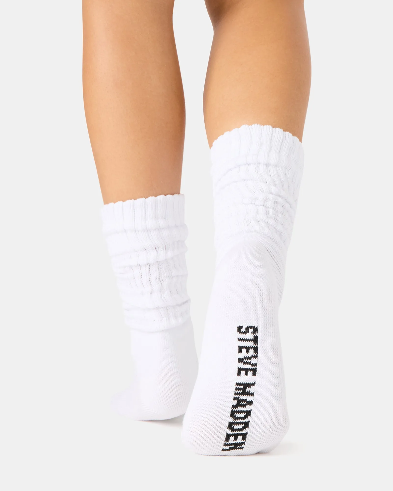 2 PACK RIBBED SLOUCH SOCKS WHITE sold by Steve Madden product image thumbnail 4