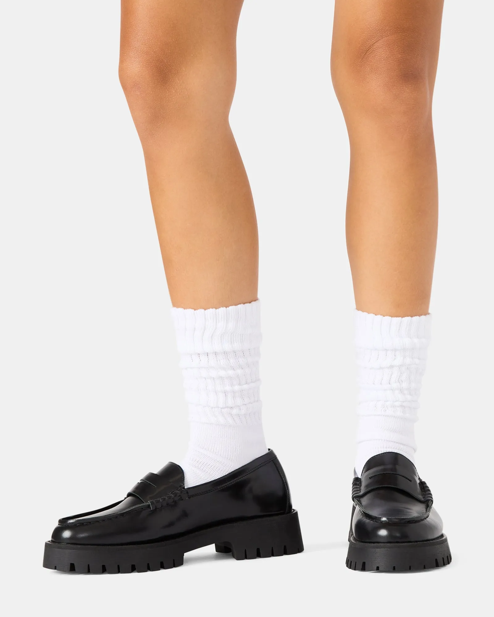 2 PACK RIBBED SLOUCH SOCKS WHITE sold by Steve Madden product image thumbnail 2