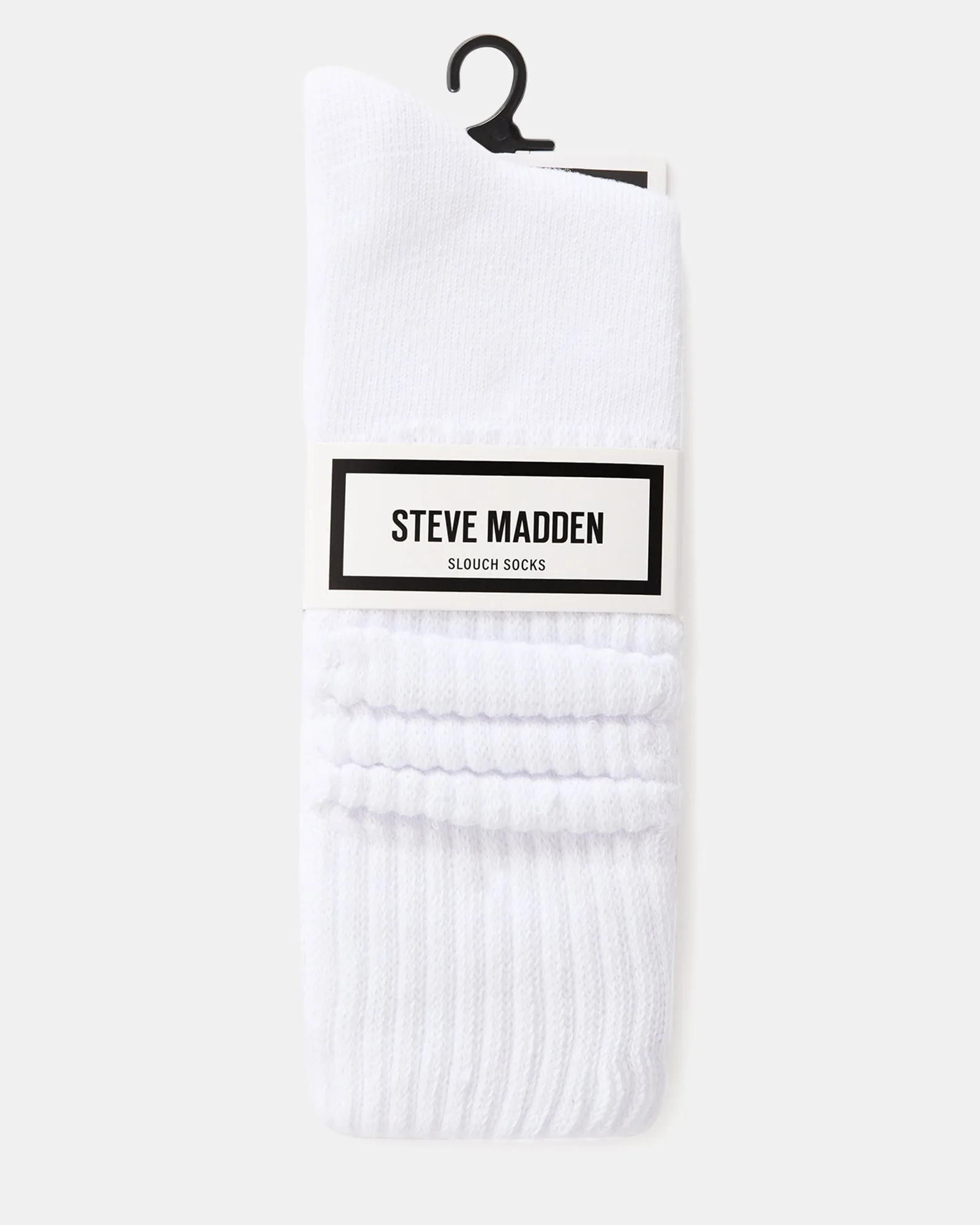 2 PACK RIBBED SLOUCH SOCKS WHITE sold by Steve Madden product image thumbnail 5