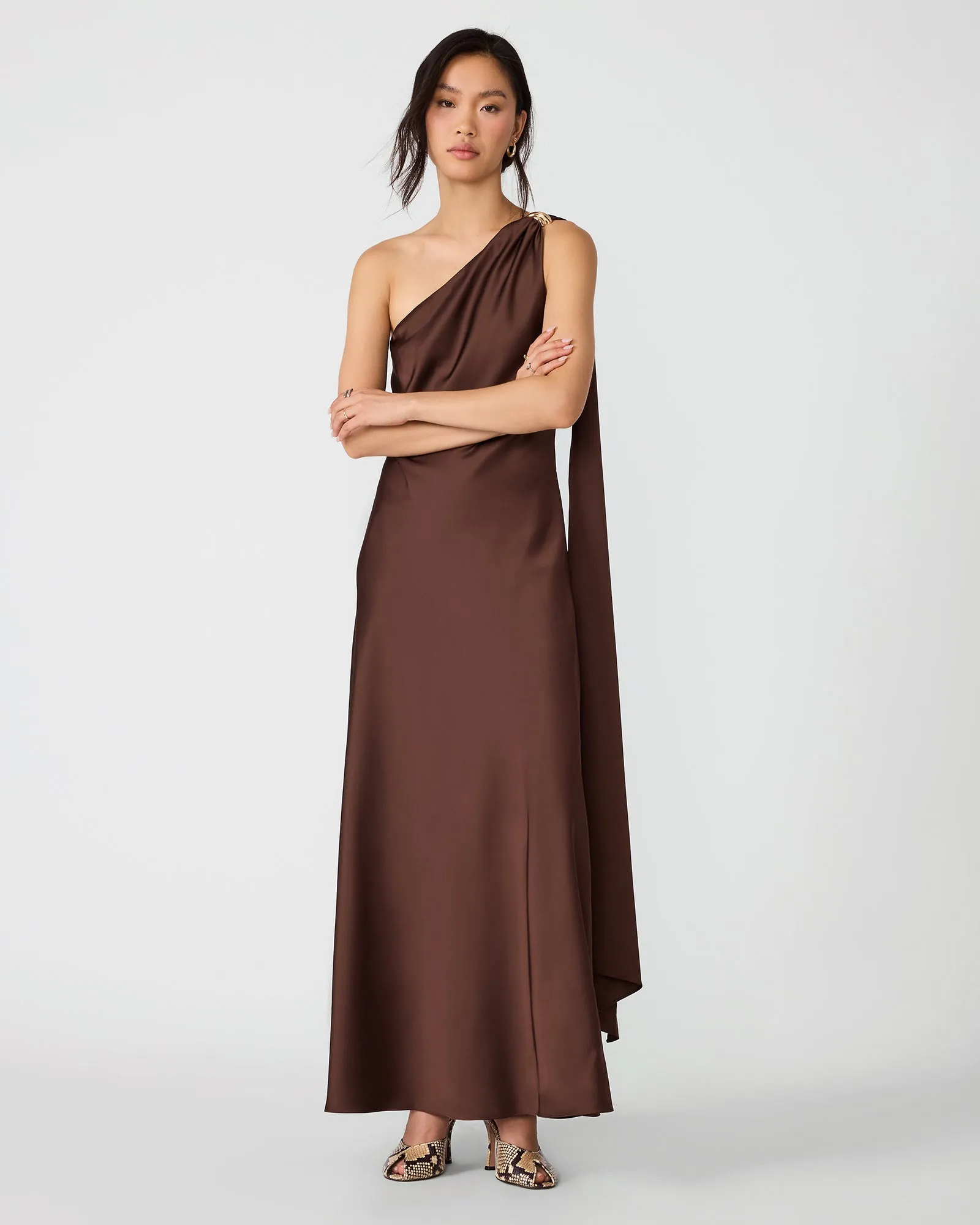 AURORAH DRESS SHAVED CHOCOLATE sold by Steve Madden