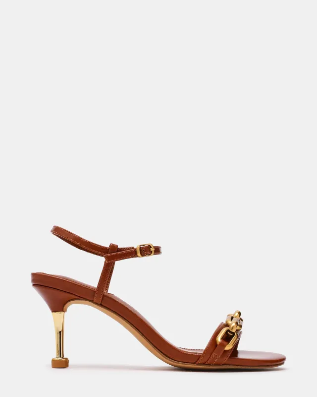 RIVENA COGNAC LEATHER made by Steve Madden