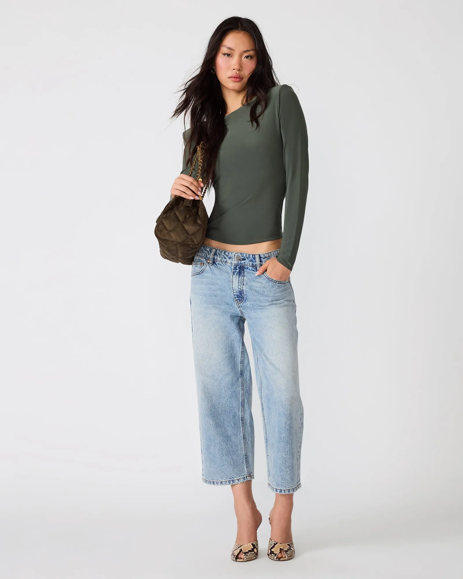 SELINE KNIT TOP DARK OLIVE sold by Steve Madden product image thumbnail 2