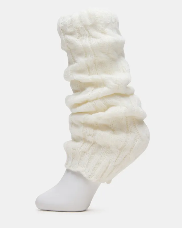 1 PACK CHUNKY CABLE LEG WARMERS IVORY made by Steve Madden