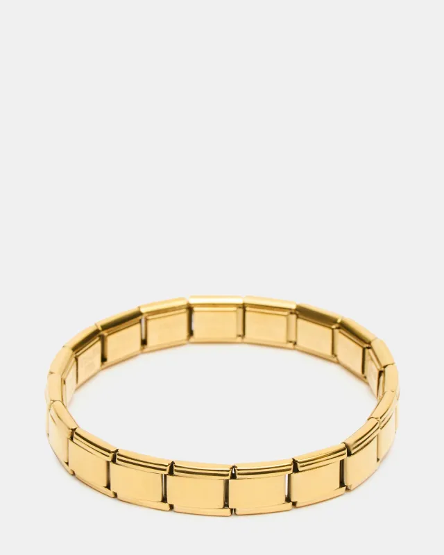 LINK STRETCH BRACELET GOLD made by Steve Madden