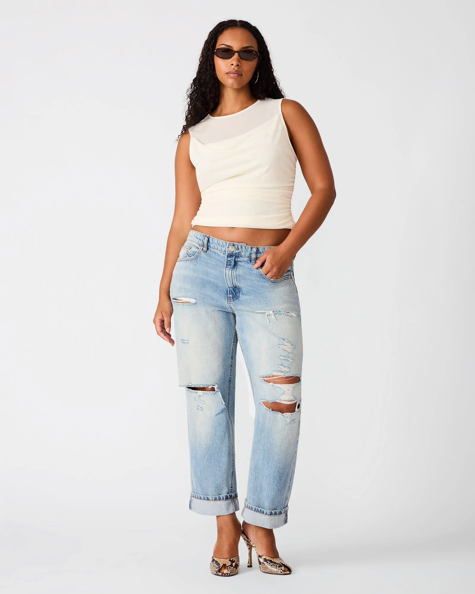 ROMAN KNIT TOP CREAM sold by Steve Madden product image thumbnail 5